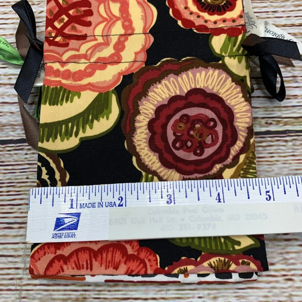 Brighton Fabric Drawstring Gift Bag Lot‎ Floral Print Jewelry Travel Storage